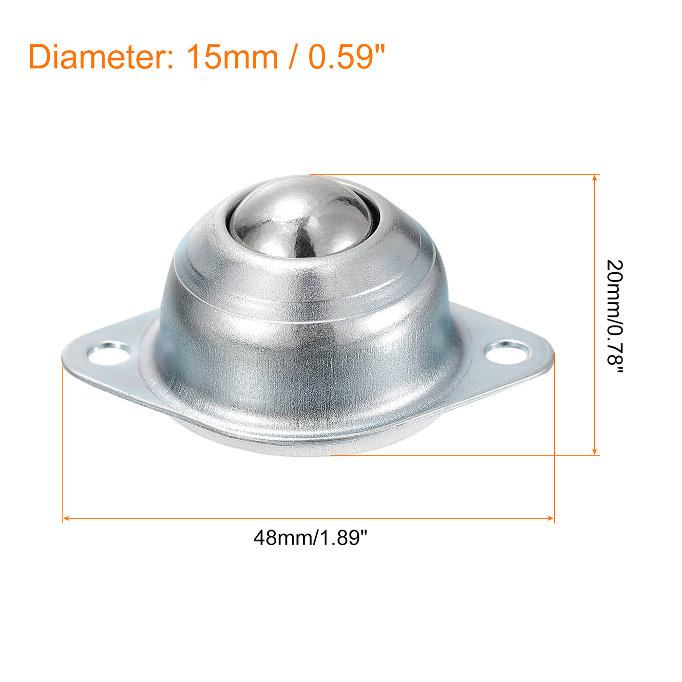 uxcell Uxcell Ball Transfer Bearing, Flange Mounted Transfer Unit Rotation Casters for Furniture, Conveyor, Transfer Equipment