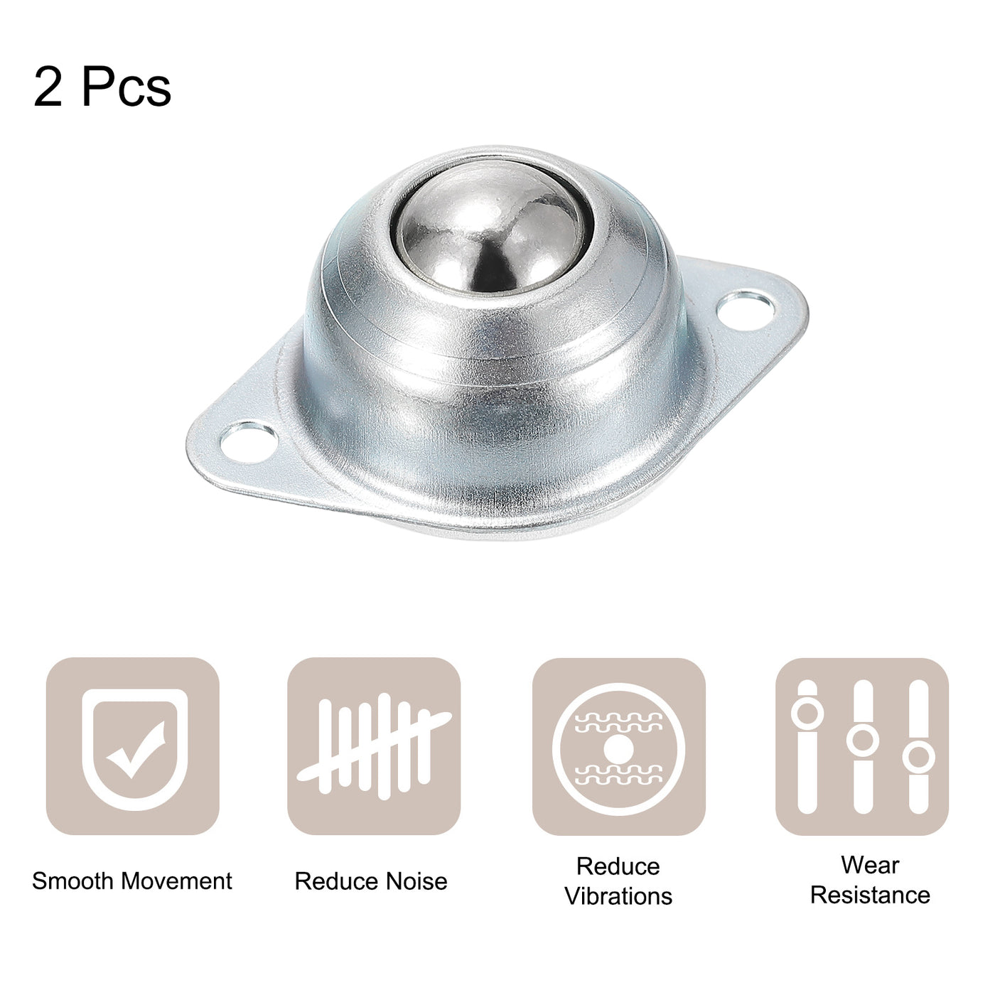 uxcell Uxcell Ball Transfer Bearing, Flange Mounted Transfer Unit Rotation Casters for Furniture, Conveyor, Transfer Equipment