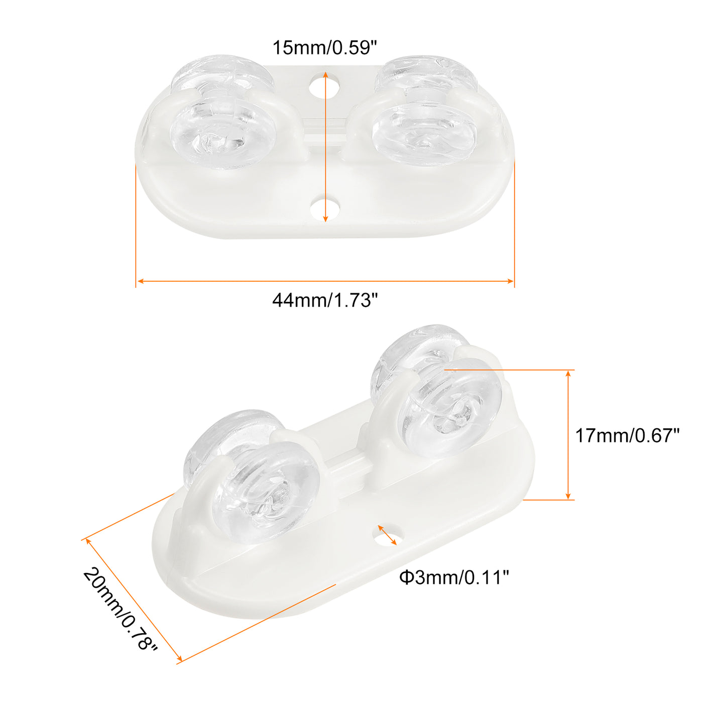 uxcell Uxcell Self Adhesive Wheels, Mini Casters Non-Swivel Paste Pulley Wheels for DIY Furniture Trash Can Box Storage Bottom Moving