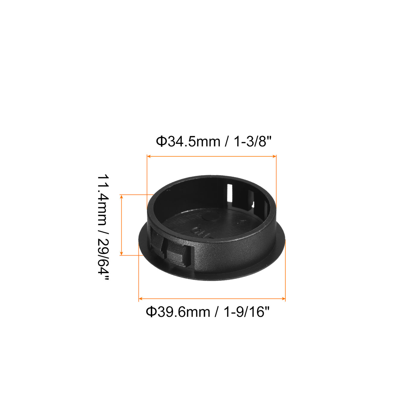 uxcell Uxcell 26 Stück Kunststoff Lochstopfen 1-3/8" Runde Bündige Blende Einrastende Knockout Stopfen Verriegelung für Möbeleinsatz Endkappen Möbelplatten Schwarz