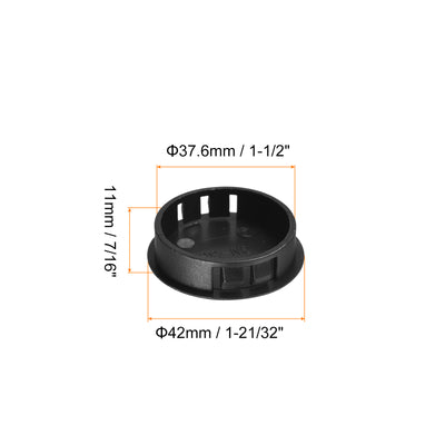 Harfington Uxcell 26 Stück Kunststoff Lochstopfen 1-1/2" Runde Bündige Blende Einrastende Knockout Stopfen Verriegelung für Möbeleinsatz Endkappen Möbelplatten Schwarz