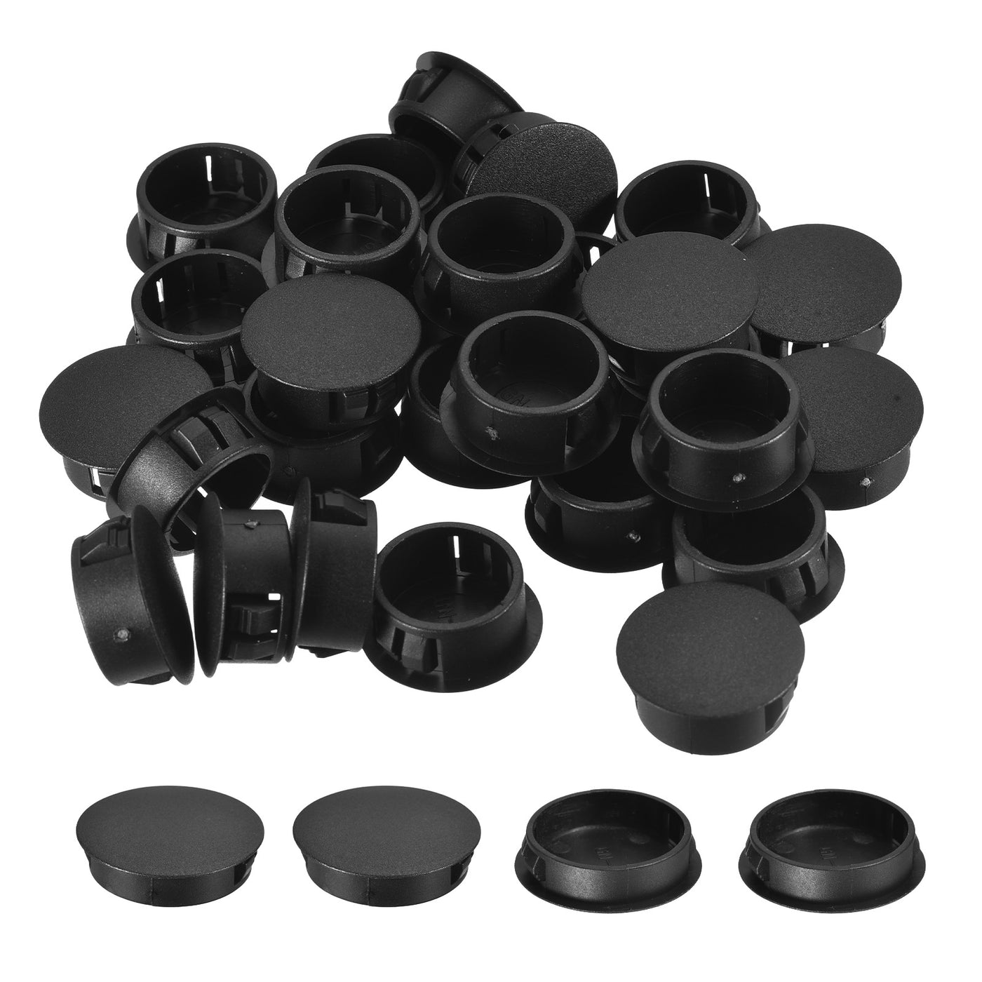 uxcell Uxcell 16Pcs 1-9/16" Plastic Hole Plugs Panel Flush Type Knockout Locking Plugs, Black