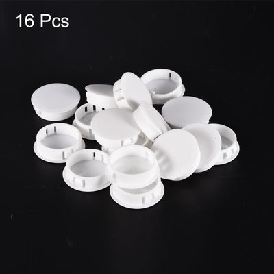 Harfington Uxcell 16Pcs 1-3/8" Plastic Hole Plugs Panel Flush Type Knockout Locking Plugs, White