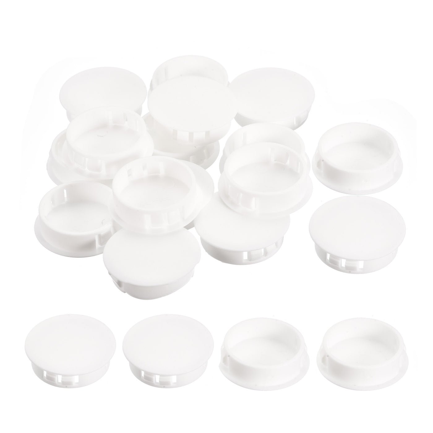 uxcell Uxcell 16Pcs 1-3/8" Plastic Hole Plugs Panel Flush Type Knockout Locking Plugs, White