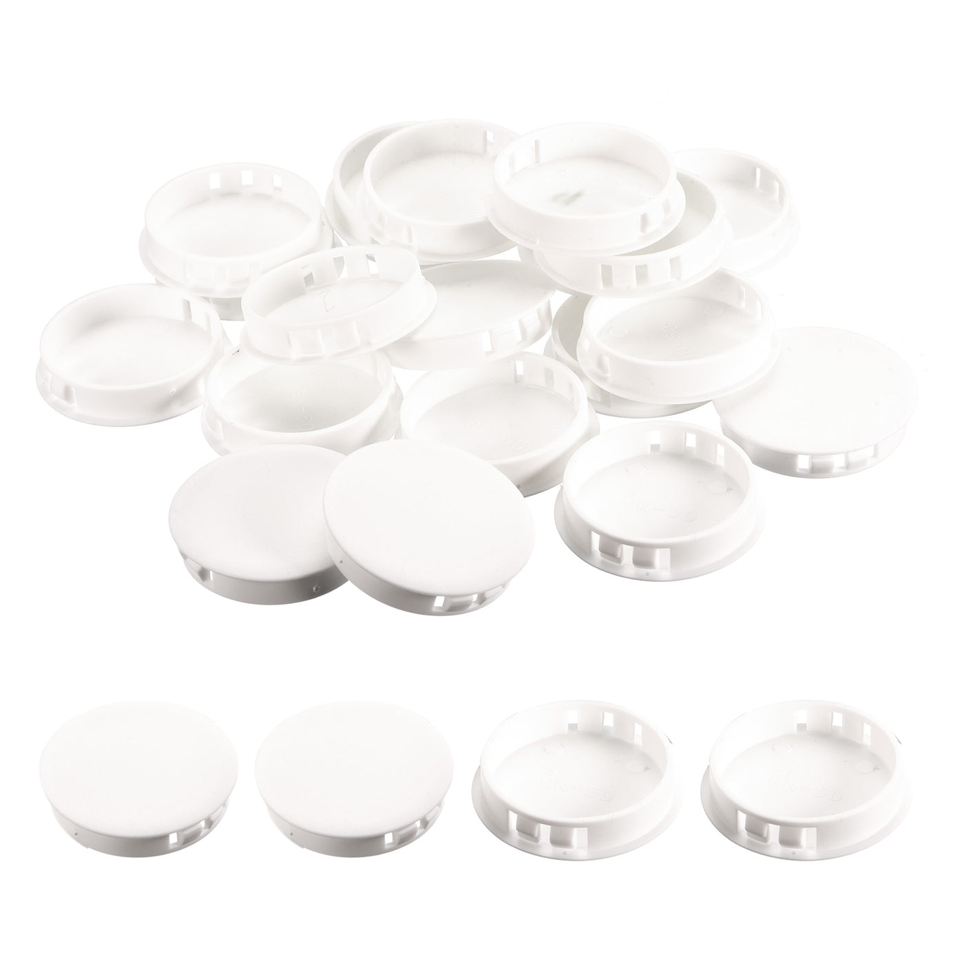 uxcell Uxcell 36Pcs 1-61/64" Plastic Hole Plugs Panel Flush Type Knockout Locking Plugs, White