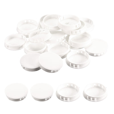 Harfington Uxcell 36Pcs 1-61/64" Plastic Hole Plugs Panel Flush Type Knockout Locking Plugs, White