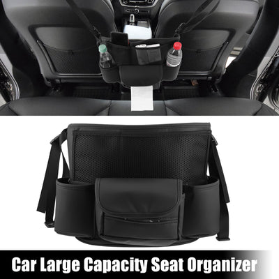 Harfington Car Large Capacity Seat Organizer Backseat Multi Pockets Purse Storage Universal Fit for Car Truck SUV 37x25cm