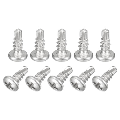 uxcell Uxcell #6 x 3/8" Self Drilling Screws, 50pcs Phillips Pan Head Self Tapping Screws