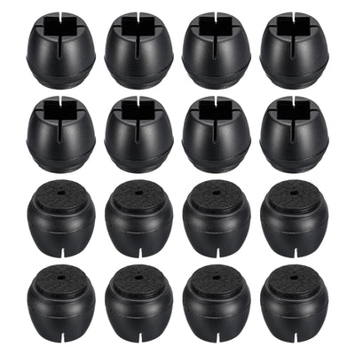 uxcell Uxcell Chair Leg Floor Protectors, 24Pcs 15mm(0.59") PVC & Felt Chair Leg Cover Caps for Hardwood Floors (Black)