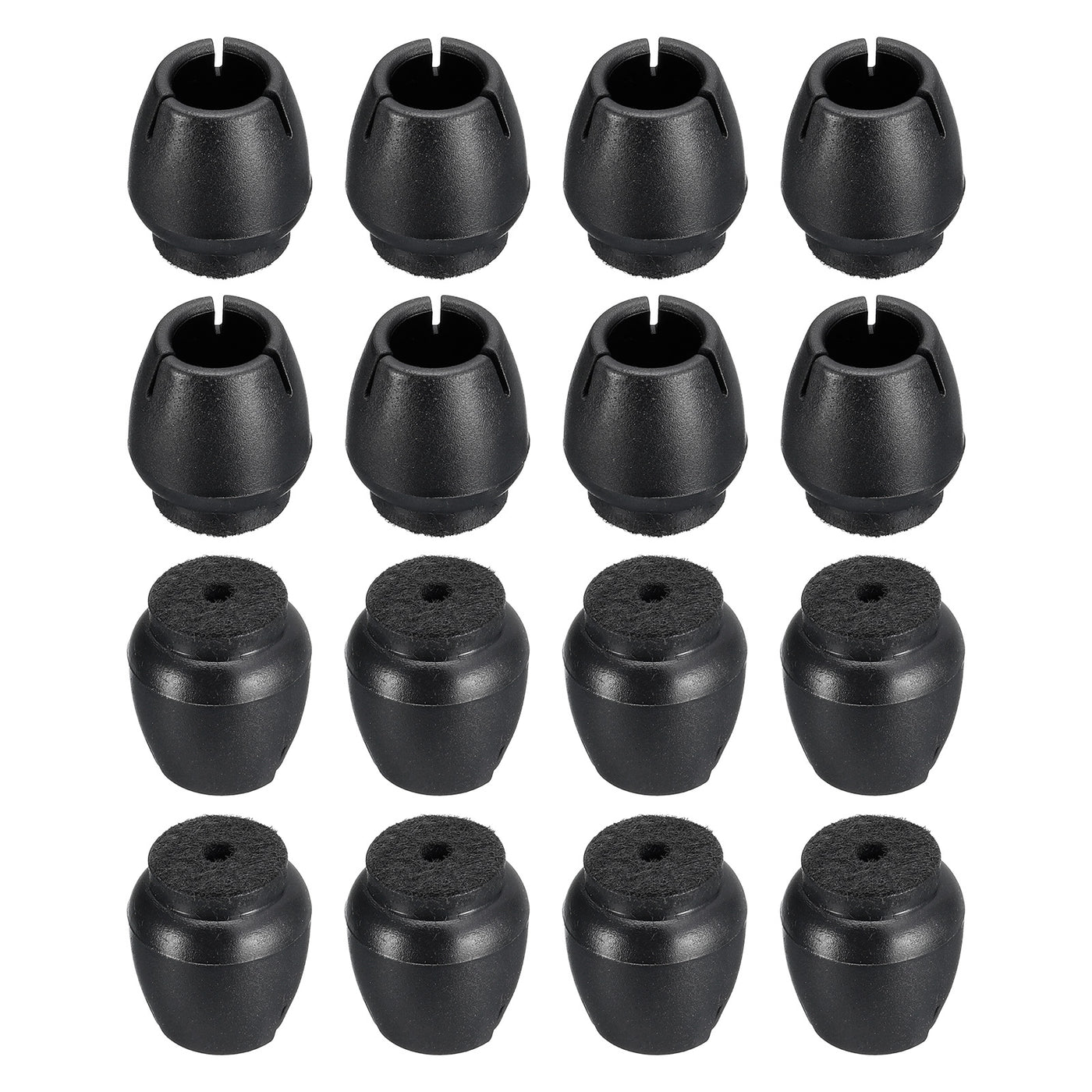 uxcell Uxcell Chair Leg Floor Protectors, 24Pcs 13mm(0.51") PVC & Felt Chair Leg Cover Caps for Hardwood Floors (Black)