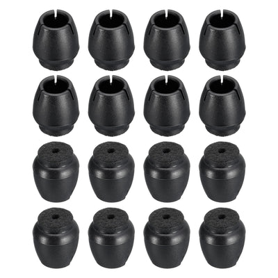 Harfington Uxcell Chair Leg Floor Protectors, 24Pcs 13mm(0.51") PVC & Felt Chair Leg Cover Caps for Hardwood Floors (Black)