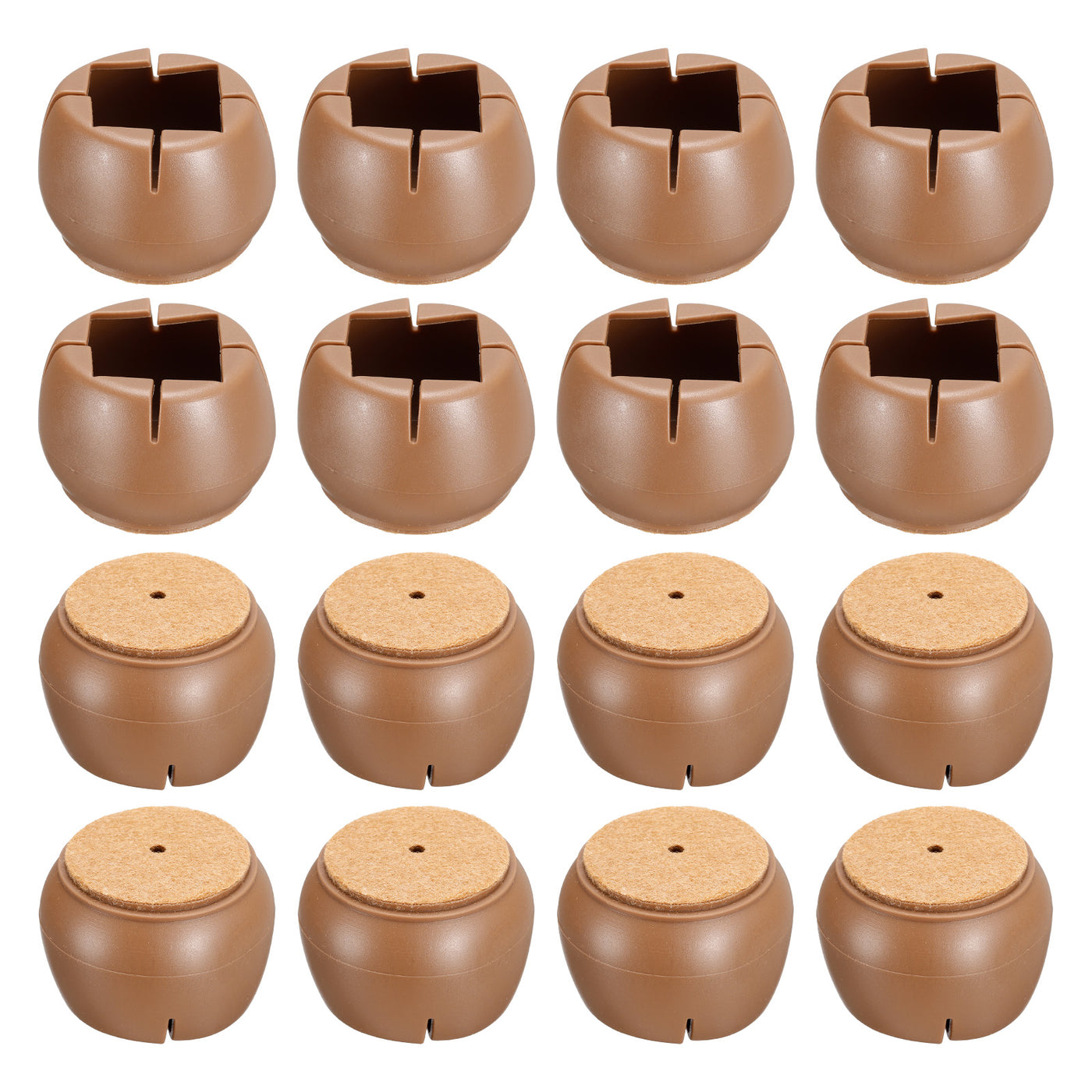 uxcell Uxcell Chair Leg Floor Protectors, 16Pcs 30mm(1.18") Silicone & Felt Chair Leg Cover Caps for Hardwood Floors (Coffee)