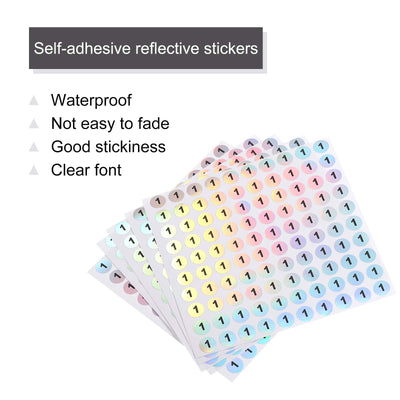 Harfington Laser Number Stickers, Number 1 Round Self Adhesive Reflective Sticker for Inventory, Storage Organizing, 10 Sheets(1000pcs)