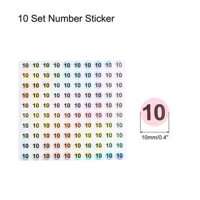 Harfington Laser Number Stickers, Number 10 Round Self Adhesive Reflective Sticker for Inventory, Storage Organizing, 10 Sheets(1000pcs)