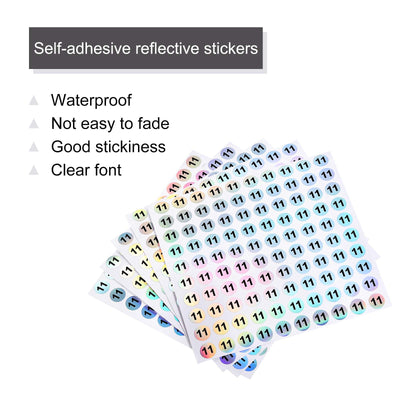 Harfington Laser Number Stickers, Number 11 Round Self Adhesive Reflective Sticker for Inventory, Storage Organizing, 10 Sheets(1000pcs)