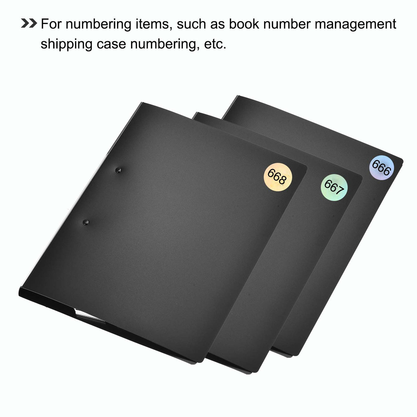 Harfington Laser Number Stickers, Number 601 to 700 Round Self Adhesive Reflective Sticker for Inventory, Storage Organizing, 10 Sheets(1000pcs)