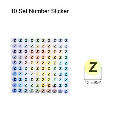 Harfington Laser Capital Letter Stickers, Alphabet Z Round Self-Adhesive Reflective Letter Stickers for Inventory, Storage, Organizing,10 Sheets(1000 Stickers)