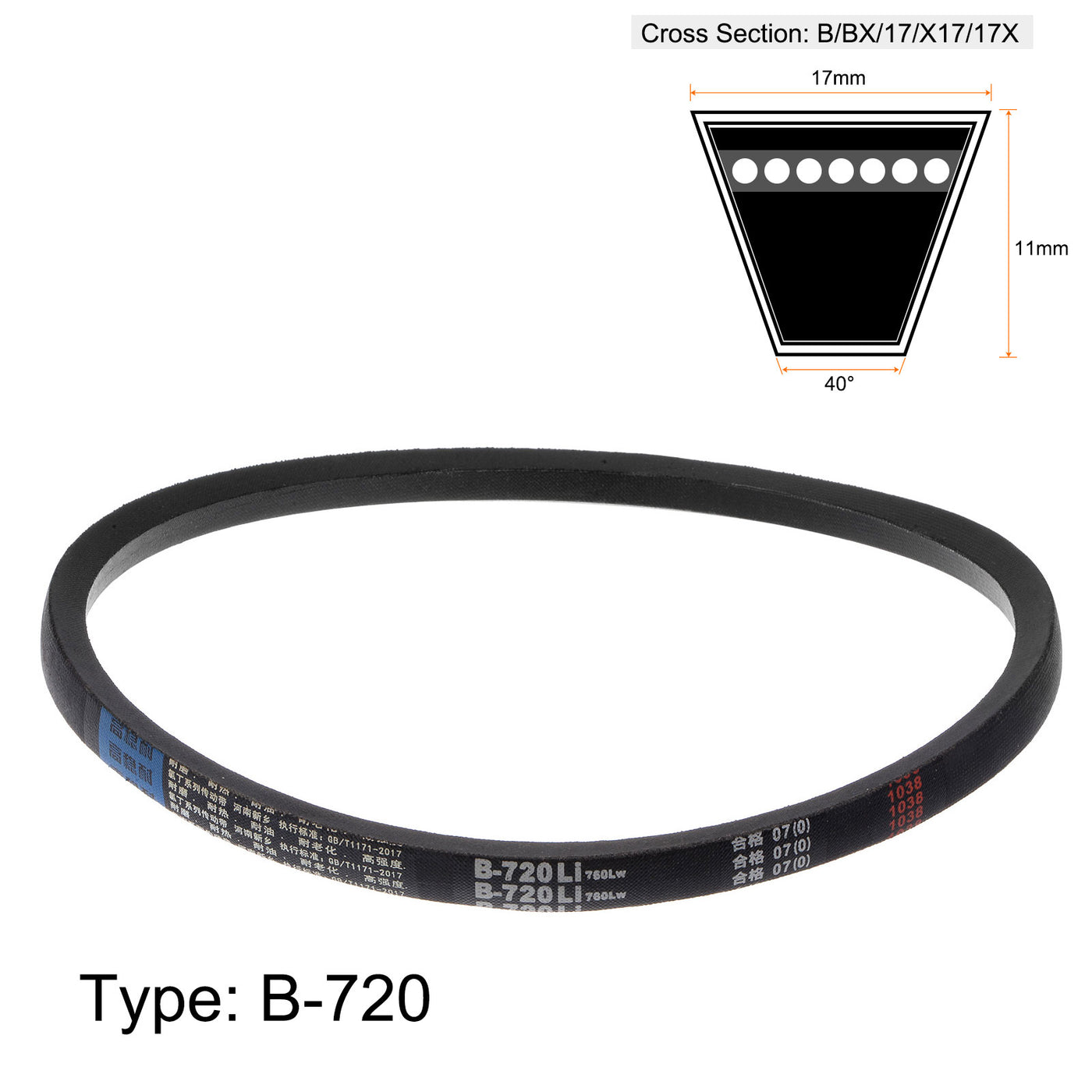 Harfington V-Belts Drive Belt Inner Girth Rubber Belts for Power Transmission