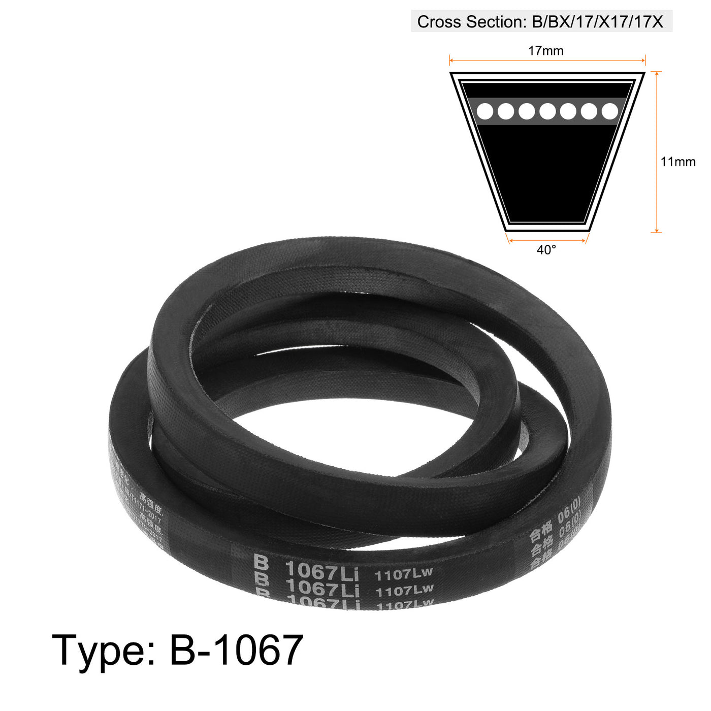 Harfington V-Belts Drive Belt Inner Girth Rubber Belts for Power Transmission