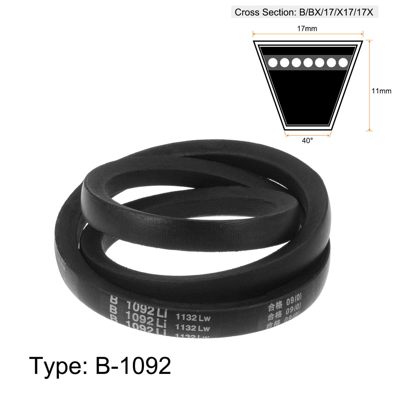 Harfington V-Belts Drive Belt Inner Girth Rubber Belts for Power Transmission