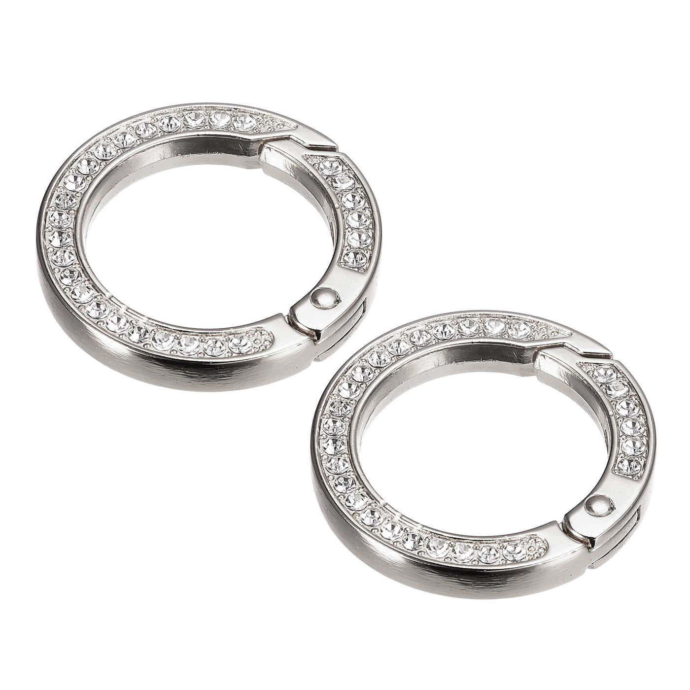 uxcell Uxcell Spring O Ring Buckles Clip, 2Pcs 1.38" Spring Snap Clip Hook for DIY Bag, Silver