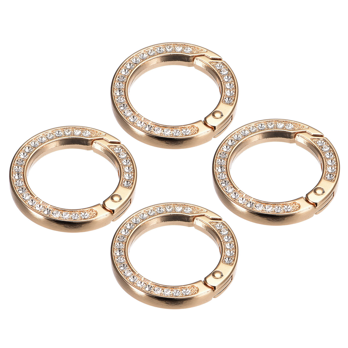 uxcell Uxcell Spring O Ring Buckles Clips, 4Pcs 1.38" Spring Snap Clip Hook for DIY Bag, Gold