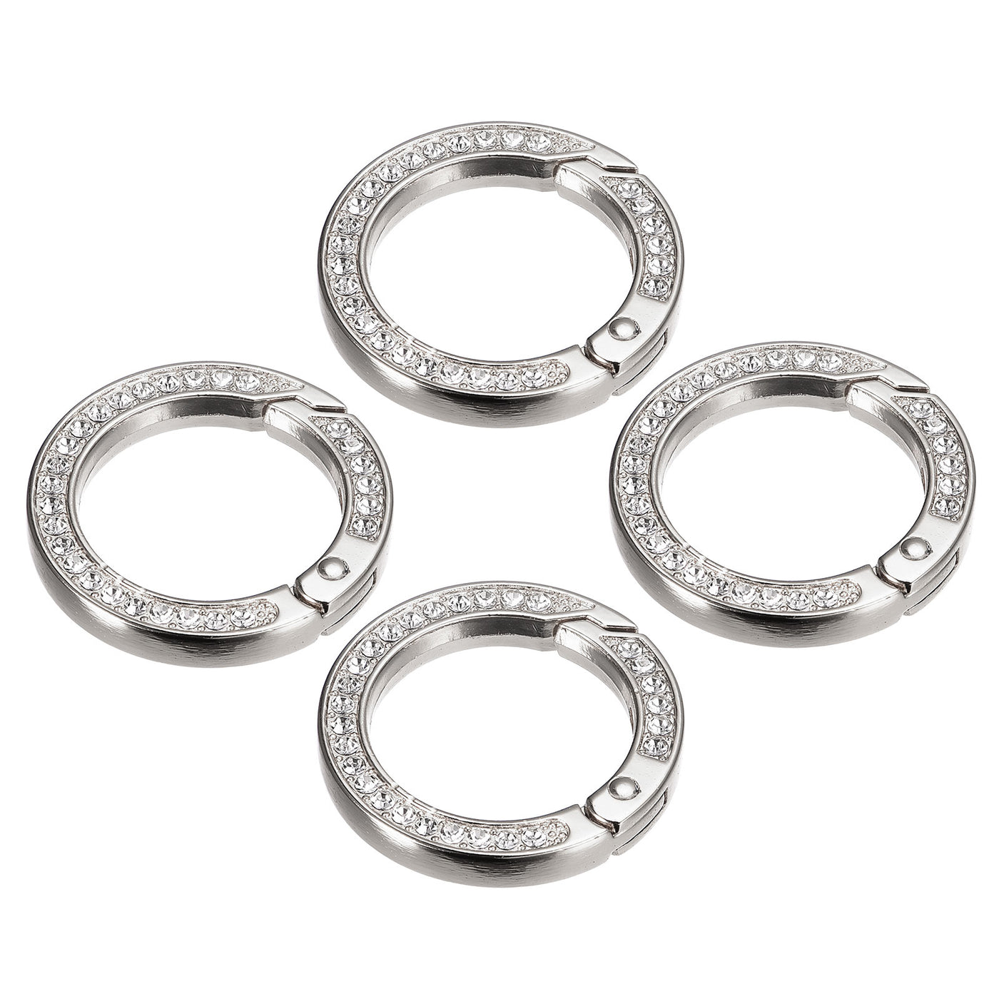 uxcell Uxcell Spring O Ring Buckles Clip, 4Pcs 1.38" Spring Snap Clip Hook for DIY Bag, Silver