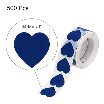 Harfington Heart Shaped Sticker 1" Self-Adhesive Love Label Dark Blue 500 Pcs