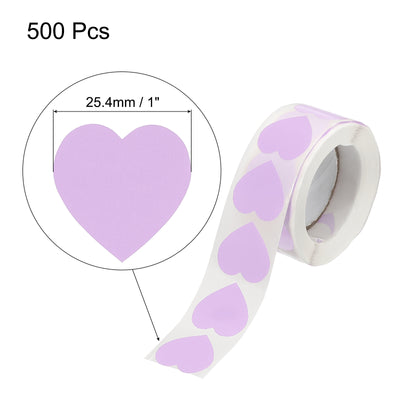 Harfington Heart Shaped Sticker 1" Self-Adhesive Love Label Light Purple 500 Pcs