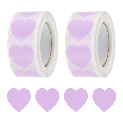 Harfington Heart Shaped Sticker 1" Self-Adhesive Love Label Light Purple 1000 Pcs