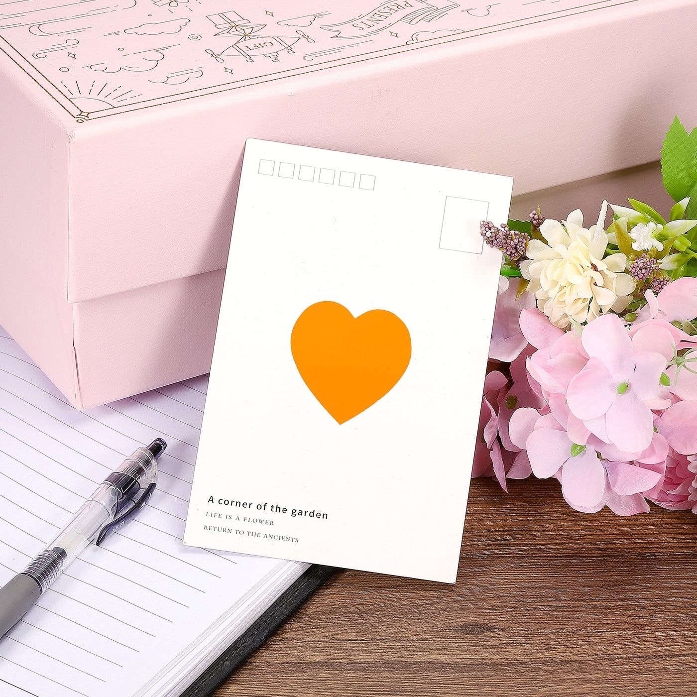 Harfington Heart Shaped Sticker 1" Self-Adhesive Love Label Orange 500 Pcs