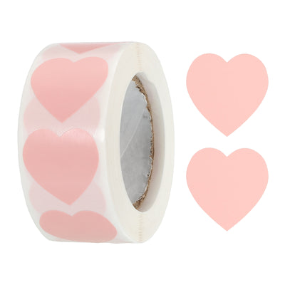 Harfington Heart Shaped Sticker 1" Self-Adhesive Love Label Pink 500 Pcs