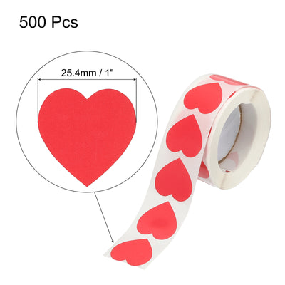Harfington Heart Shaped Sticker 1" Self-Adhesive Love Label Dark Pink 500 Pcs