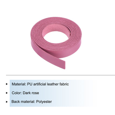 Harfington Leather Straps Strip Belt 1.2cm(0.5" Width) 100cm(40" Length) Leather Strips String Dark Pink for DIY Craft, Jewelry, Key Chains