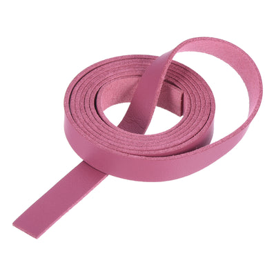 Harfington Leather Straps Strip Belt 1.2cm(0.5" Width) 100cm(40" Length) Leather Strips String Dark Pink for DIY Craft, Jewelry, Key Chains