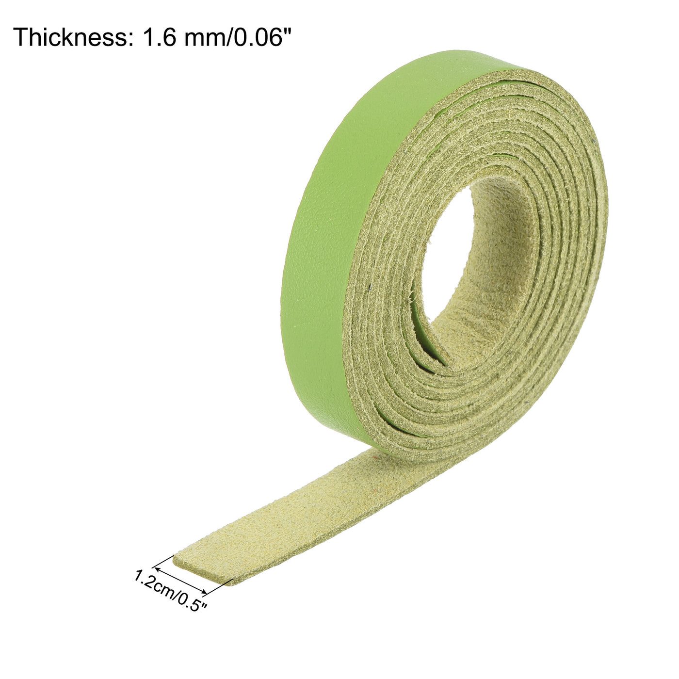 Harfington Leather Straps Strip Belt 1.2cm(0.5" Width) 100cm(40" Length) Leather Strips String Green for DIY Craft, Jewelry, Key Chains