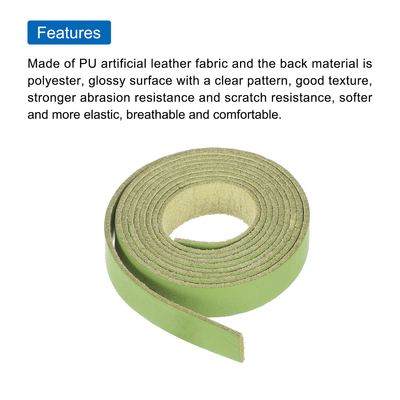 Harfington Leather Straps Strip Belt 1.2cm(0.5" Width) 100cm(40" Length) Leather Strips String Green for DIY Craft, Jewelry, Key Chains