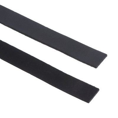 Harfington Leather Straps Strip Belt 1.2cm(0.5" Width) 100cm(40" Length) Leather Strips String Black for DIY Craft, Jewelry, Key Chains, Pack of 2