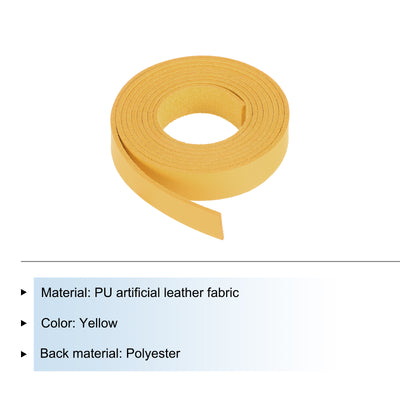 Harfington Leather Straps Strip Belt 1.2cm(0.5" Width) 100cm(40" Length) Leather Strips String Yellow for DIY Craft, Jewelry, Key Chains