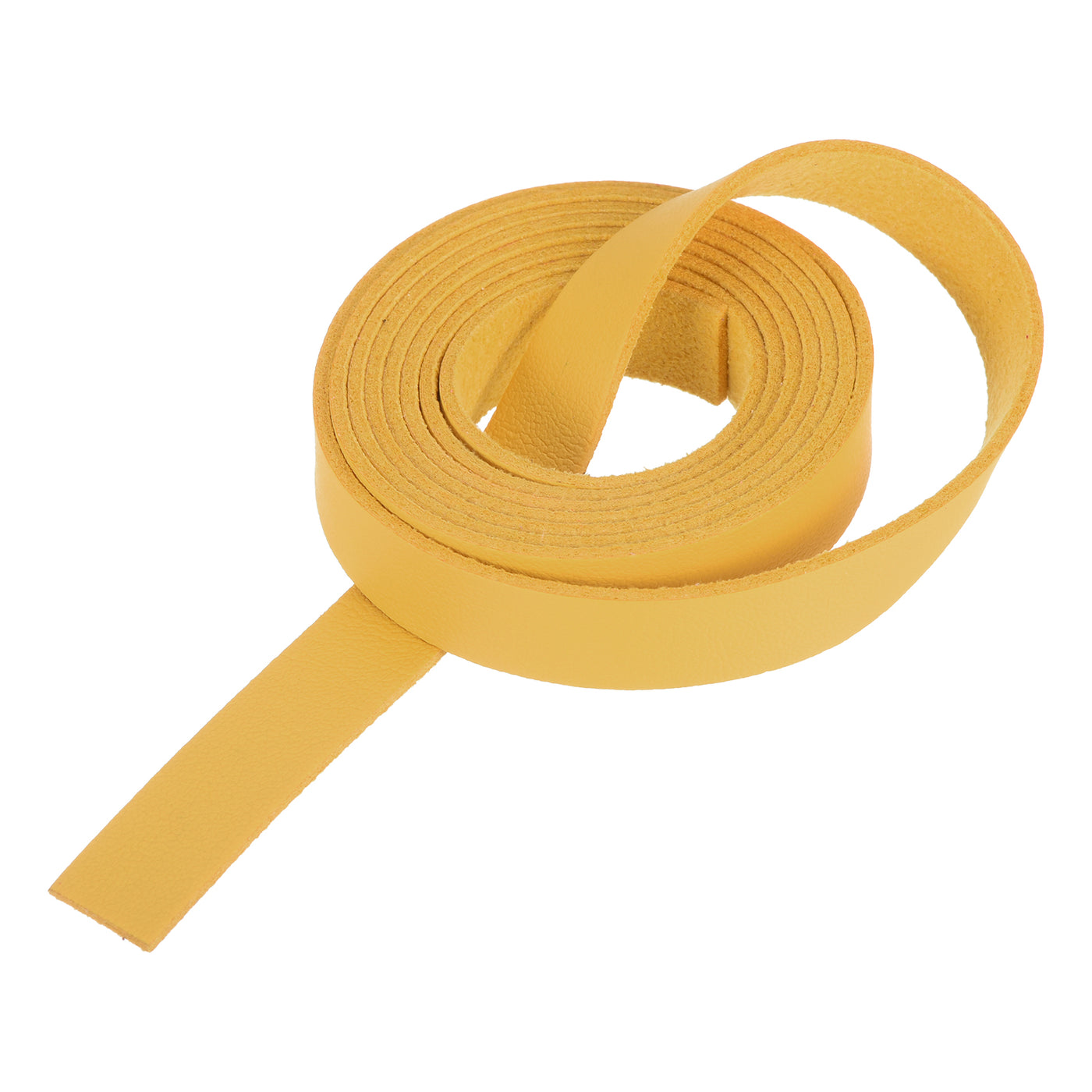 Harfington Leather Straps Strip Belt 1.2cm(0.5" Width) 100cm(40" Length) Leather Strips String Yellow for DIY Craft, Jewelry, Key Chains