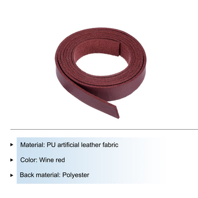 Harfington Leather Straps Strip Belt 1.2cm(0.5" Width) 100cm(40" Length) Leather Strips String Wine Red for DIY Craft, Jewelry, Key Chains