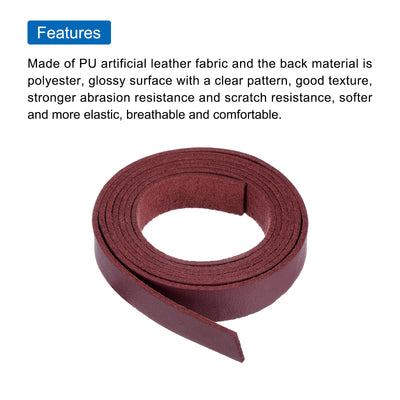 Harfington Leather Straps Strip Belt 1.2cm(0.5" Width) 100cm(40" Length) Leather Strips String Wine Red for DIY Craft, Jewelry, Key Chains