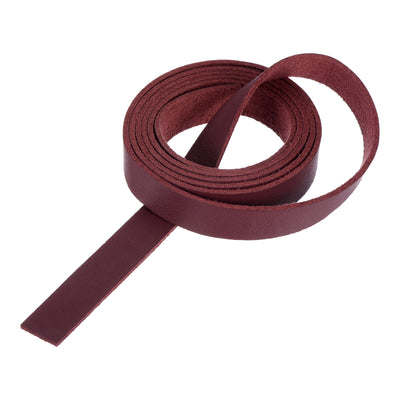 Harfington Leather Straps Strip Belt 1.2cm(0.5" Width) 100cm(40" Length) Leather Strips String Wine Red for DIY Craft, Jewelry, Key Chains