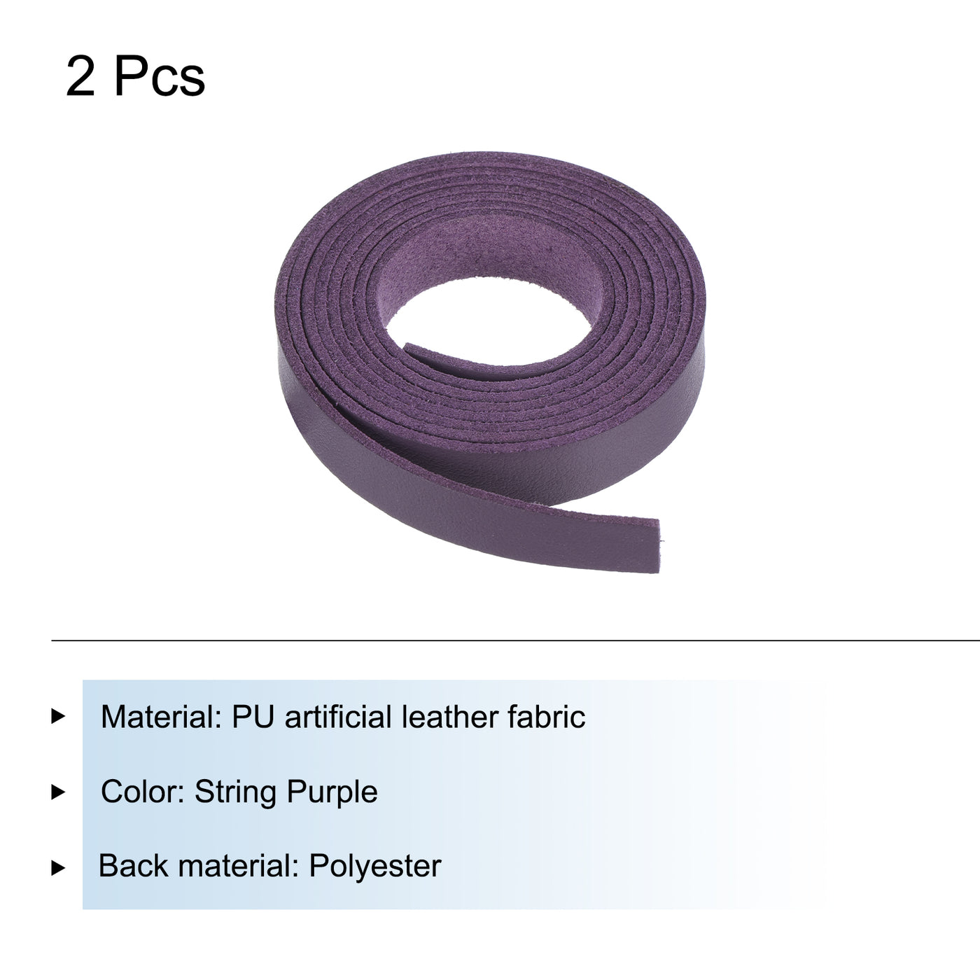 Harfington Leather Straps Strip Belt 1.2cm(0.5" Width) 100cm(40" Length) Leather Strips String Purple for DIY Craft, Jewelry, Key Chains, Pack of 2