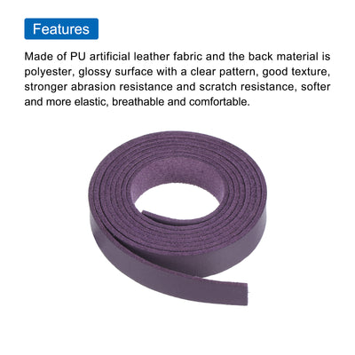 Harfington Leather Straps Strip Belt 1.2cm(0.5" Width) 100cm(40" Length) Leather Strips String Purple for DIY Craft, Jewelry, Key Chains, Pack of 2