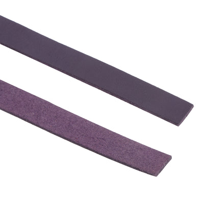 Harfington Leather Straps Strip Belt 1.2cm(0.5" Width) 100cm(40" Length) Leather Strips String Purple for DIY Craft, Jewelry, Key Chains, Pack of 2