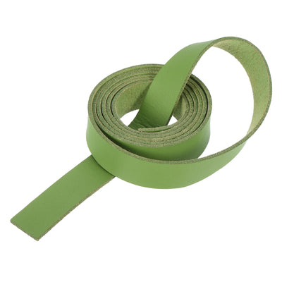 Harfington Leather Straps Strip Belt 1.5cm(0.6" Width) 100cm(40" Length) Leather Strips String Green for DIY Craft, Jewelry, Key Chains