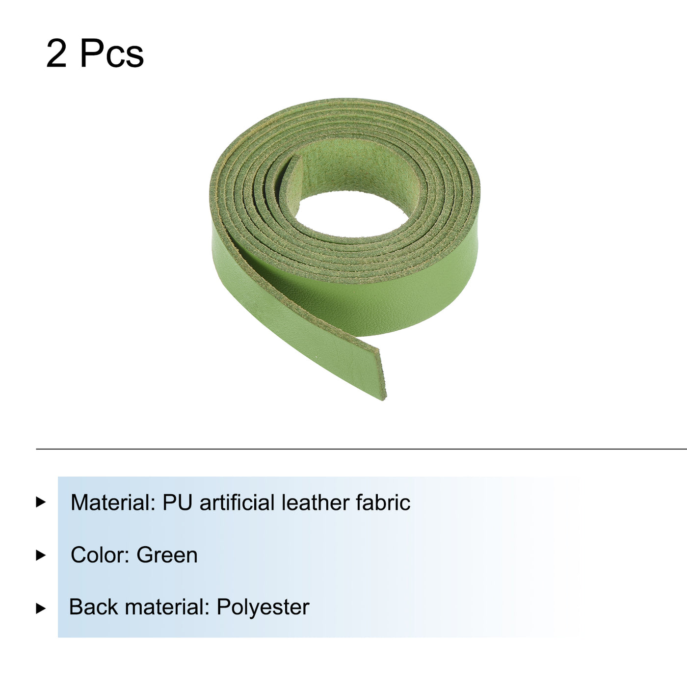 Harfington Leather Straps Strip Belt 1.5cm(0.6" Width) 100cm(40" Length) Leather Strips String Green for DIY Craft, Jewelry, Key Chains, Pack of 2