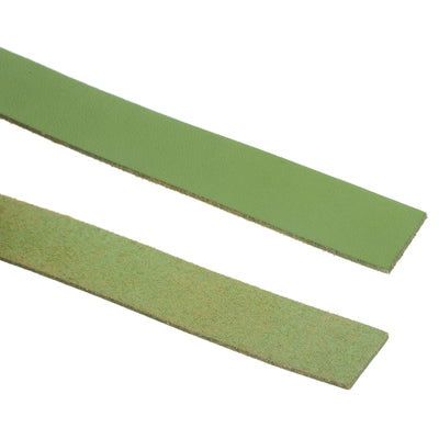 Harfington Leather Straps Strip Belt 1.5cm(0.6" Width) 100cm(40" Length) Leather Strips String Green for DIY Craft, Jewelry, Key Chains, Pack of 2