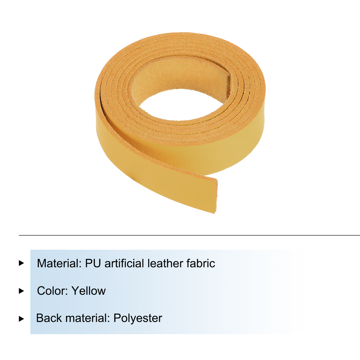 Harfington Leather Straps Strip Belt 1.5cm(0.6" Width) 100cm(40" Length) Leather Strips String Yellow for DIY Craft, Jewelry, Key Chains